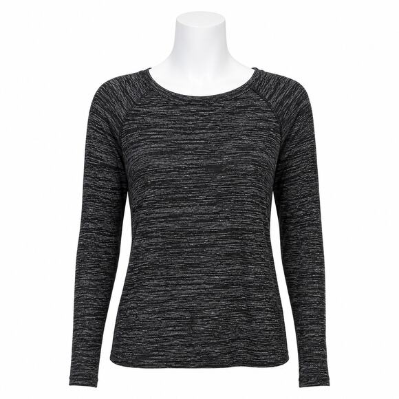 rag & bone Tops - Rag & Bone Giada Long Sleeve Slub Knit Tee - Rayon Blend  - Black/Gray - Size S